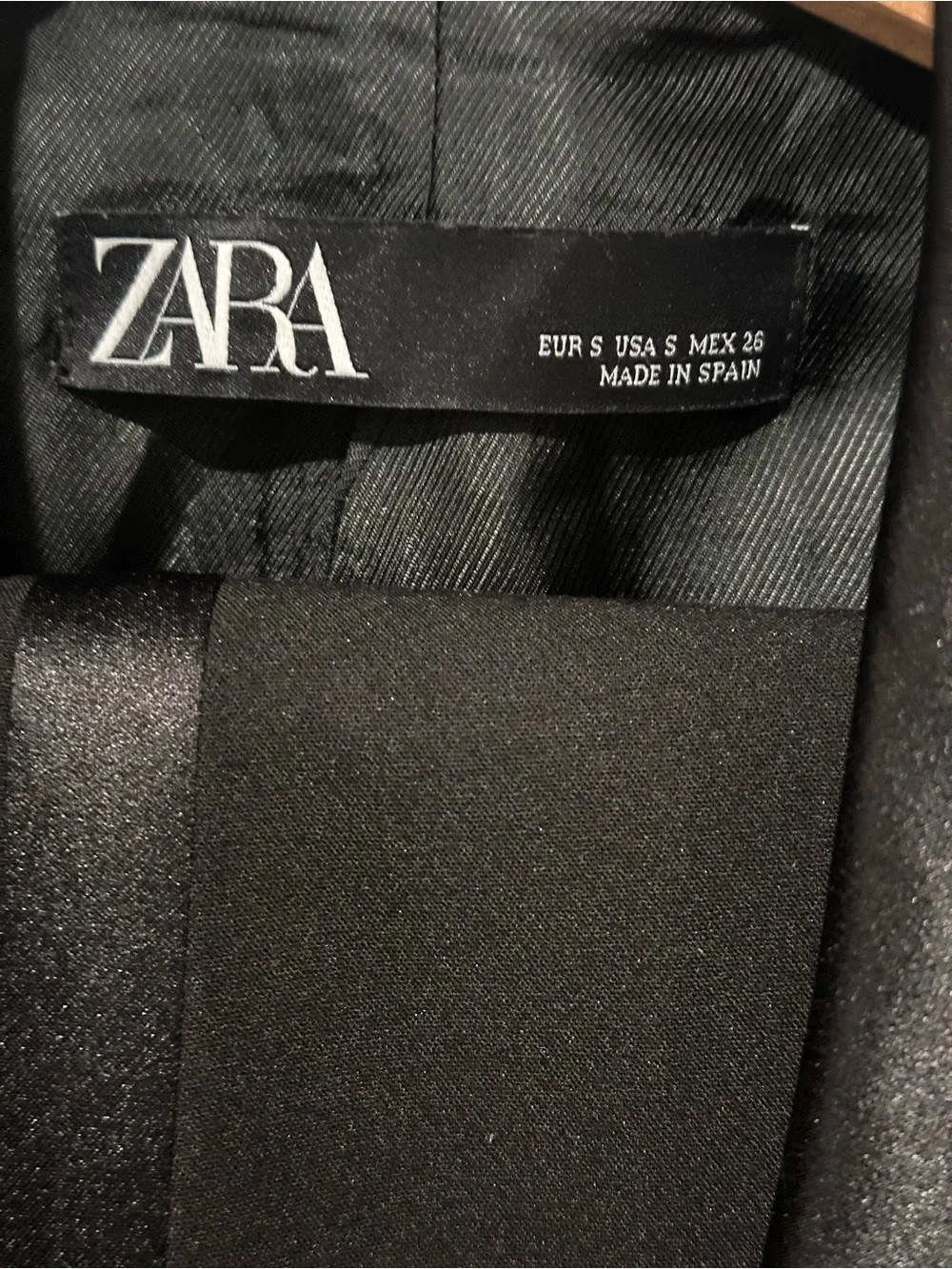 Zara Women’s Black Tuxedo Suit Set Blazer S Pants Satin Trim XS Formal - Picture 5 of 13